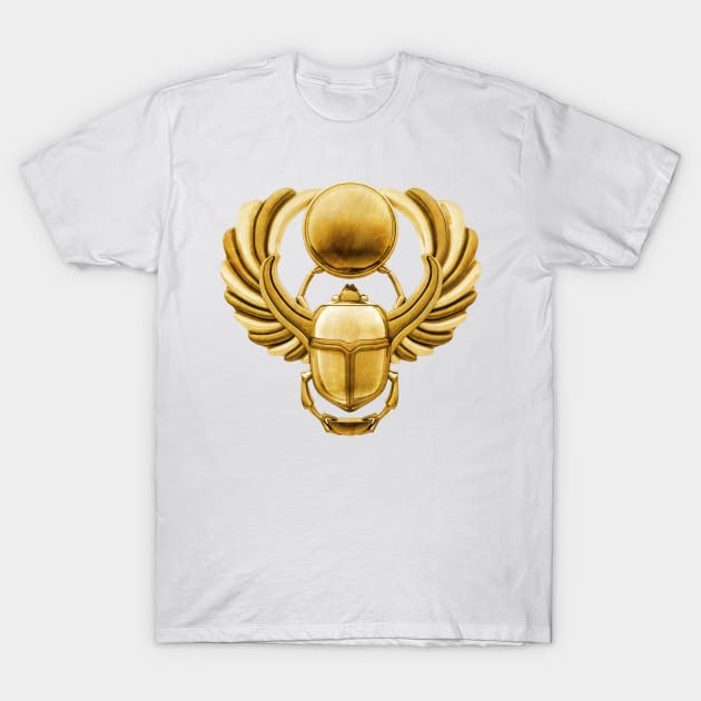 Gold Egyptian Scarab T-Shirt by Packrat